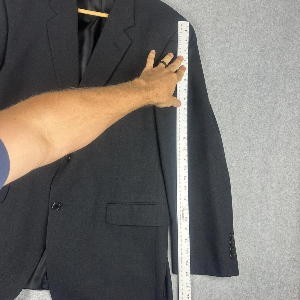 Tailors' Row Suit Mens 44R 36x31 Gray Wool 2 Piece Classic Fit Business Formal